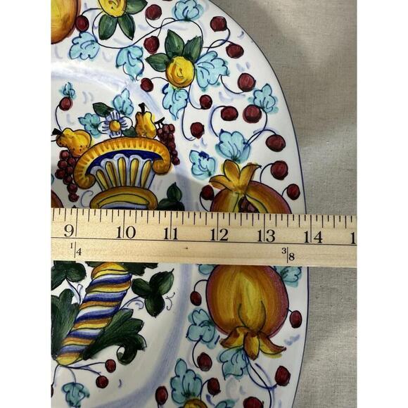 CORNUCOPIA Pomegranate Platter Wall Plate Made in Italy “ARTISTICA” - Picture 8 of 9